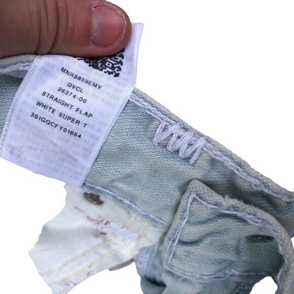 TRUE Religion Jeans Size 28 STRAIGHT SUPER T Blue/White - Picture 6 of 9